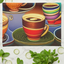 Tierra caprichosa de tazas de café