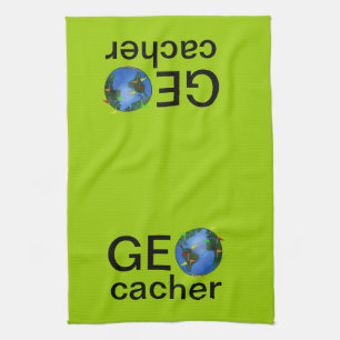 Paño De Cocina Tierra de Geocacher con el personalizado de