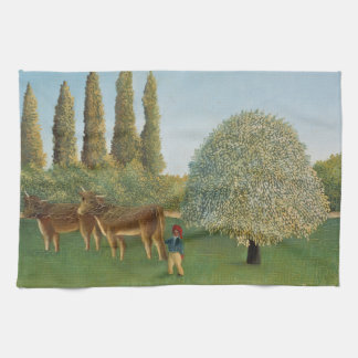 Paño De Cocina Tierra de pradera (El Pastizal), Henri Rousseau, 1