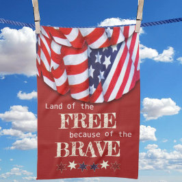 Paño De Cocina Tierra Patriótica de la Banda Azul Blanco Rojo Lib