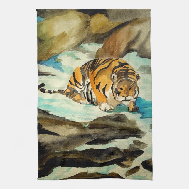 Paño De Cocina Tigre acuarela (Vertical)
