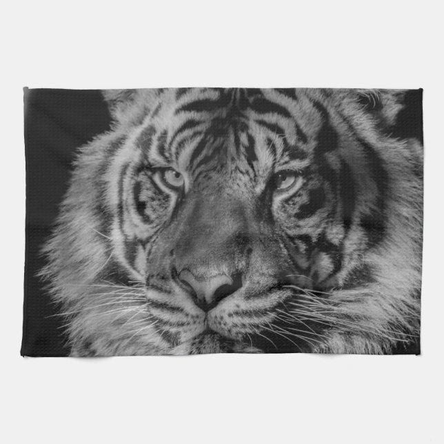 Paño De Cocina Tigre blanco y negro (Horizontal)