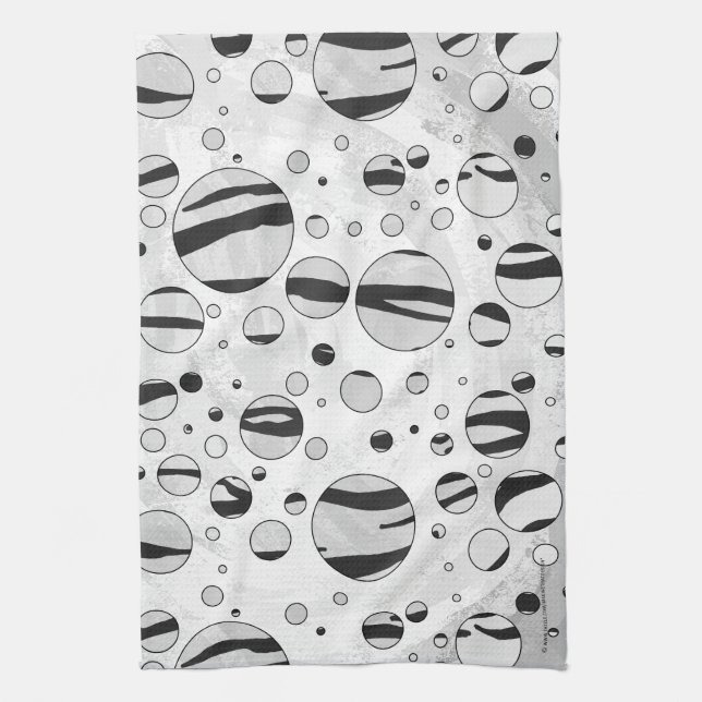 Paño De Cocina Tigre de puntos de polka - Impresión en blanco y n (Vertical)