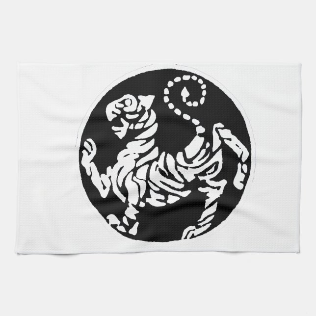 PAÑO DE COCINA TIGRE DE SHOTOKAN BLANCO Y NEGRO (Horizontal)