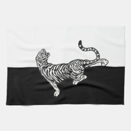 Paño De Cocina Tigre en blanco y negro