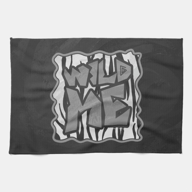 Paño De Cocina Tigre salvaje Impresión en blanco y negro (Horizontal)