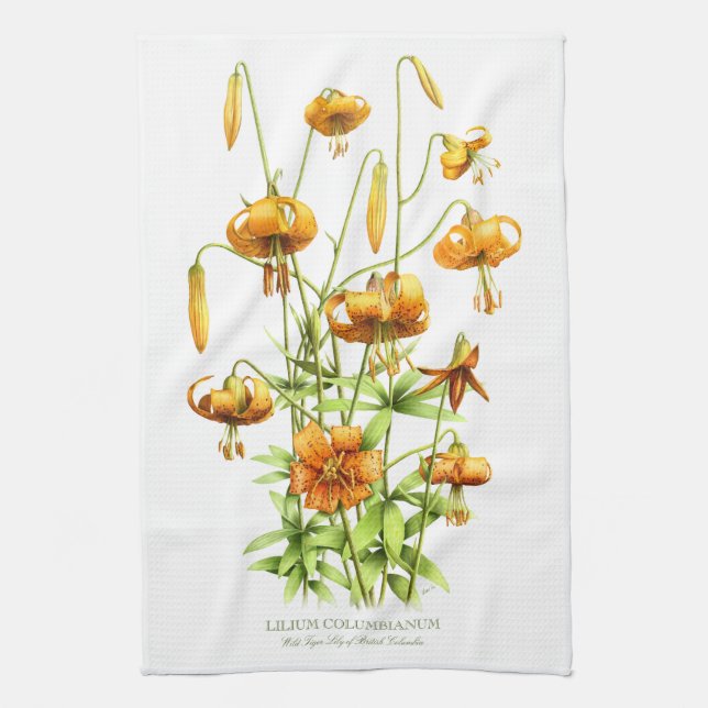 Paño De Cocina Tigre salvaje Lilies (Vertical)