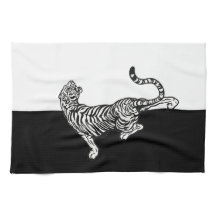 Tigre sobre blanco y negro