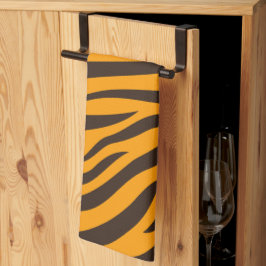 Paño De Cocina Tigre Stripe Naranja negro Patrón de piel de anima