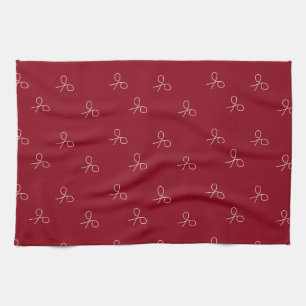 Paño De Cocina Tijeras dibujadas a mano en rojo marrón