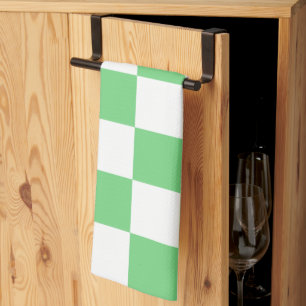 Paño De Cocina Tile Y2K del tablero de ajedrez verde retro