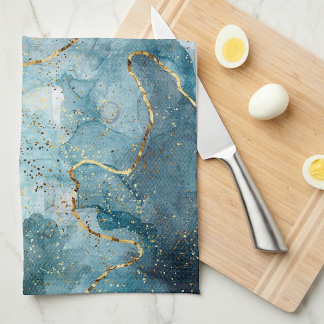 Paño De Cocina Tinta azul de alcohol (Doblado Cuarto)