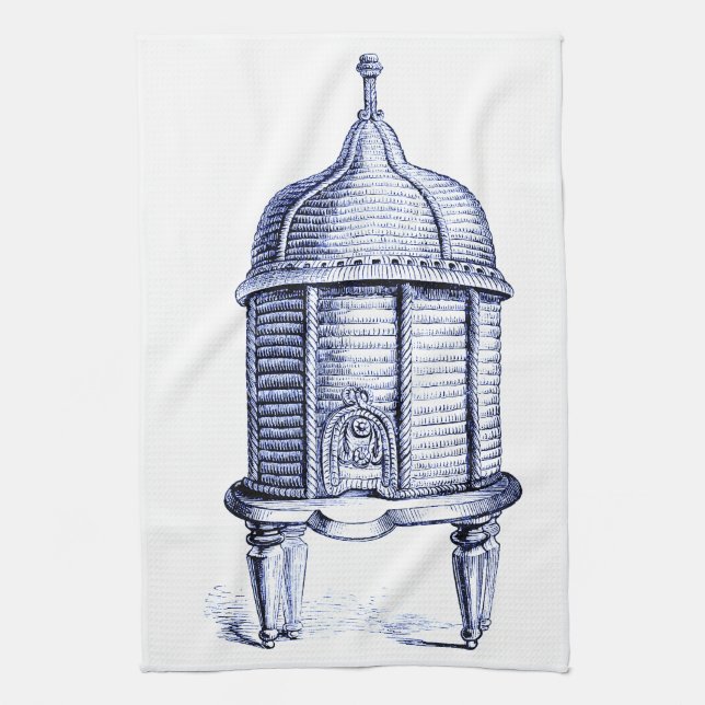 Paño De Cocina Tinta azul de Beehive vintage (Vertical)