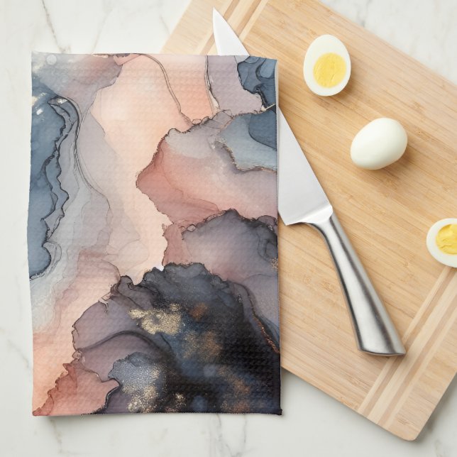 Paño De Cocina Tinta de alcohol azul oscuro (Doblado Cuarto)