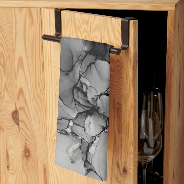 Paño De Cocina Tinta de alcohol negra (Pliegue de tercios)