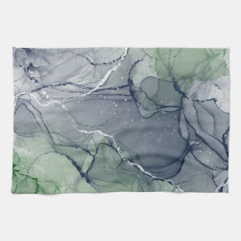 Paño De Cocina Tinta de alcohol verde