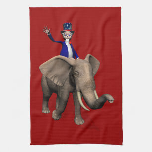 Paño De Cocina Tío Sam Montando En Elefante