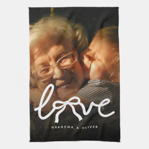 Paño De Cocina Tipografía de Amor Moderno Regalo Personalizado de