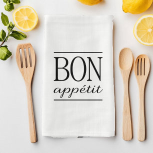 Paño De Cocina Tipografía de BON APPETIT Cita de comida
