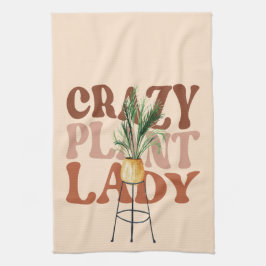 Paño De Cocina Tipografía de plantas de acuarela de Lady retro