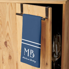 Paño De Cocina Tipografía decorativa monográfica | Azul marino