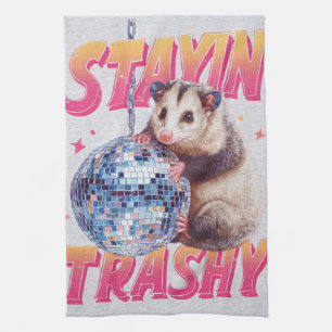 Paño De Cocina Tipografía divertida de opossum disco