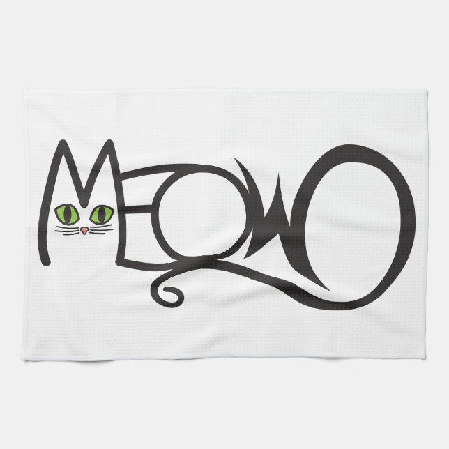 Paño De Cocina Tipografía Gato Maúlla (Horizontal)