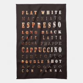 Paño De Cocina Tipografía moderna y elegante de tipos de café