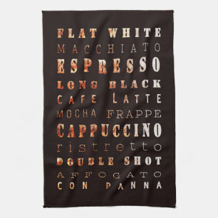 Paño De Cocina Tipografía moderna y elegante de tipos de café