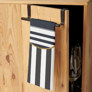 Paño De Cocina Tira de la herencia (negro + blanco) Monograma de 