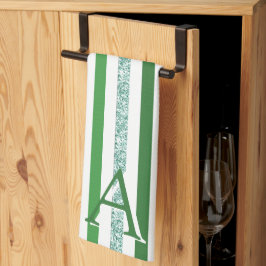 Paño De Cocina Tira moderna elegante con brillo plateado y verde