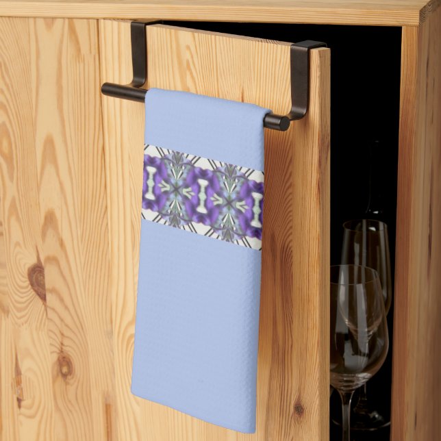 Paño De Cocina Tiras con estampado malva morado (Pliegue de tercios)