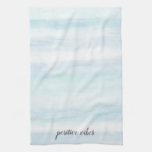 Paño De Cocina Tiras de color blanco de la Casa azul Aqua
