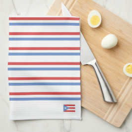 Paño De Cocina Tiras de la Bandera de Puerto Rico Sabor de Mi Tie