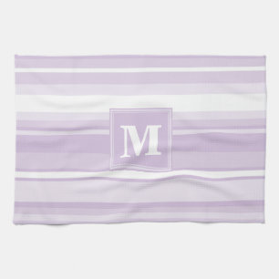 Paño De Cocina Tiras moradas monogramo