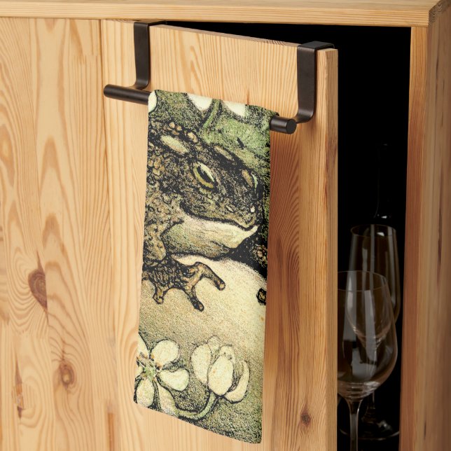 Paño De Cocina Toad y dogwood de estilo Art Nouveau holandeses (Pliegue de tercios)