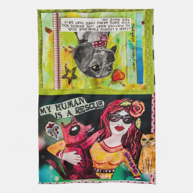 Paño De Cocina Toalla-perros del plato (Vertical)