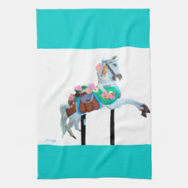 PAÑO DE COCINA "TOALLA PERSONALIZADA DE CAROUSEL HORSE"
