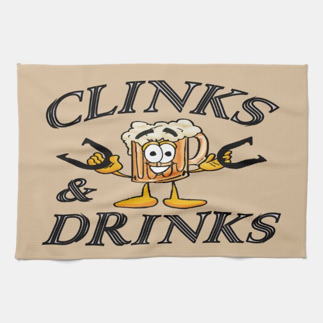 Paño De Cocina Toalla-Tintineos de herradura del cabeceo bebidas (Horizontal)