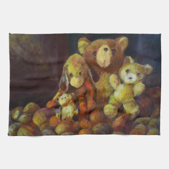 Paño De Cocina Todavía la vida con Teddy Bears (Horizontal)