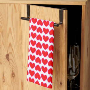 Paño De Cocina Todo Amor Corazones Rojos Galore