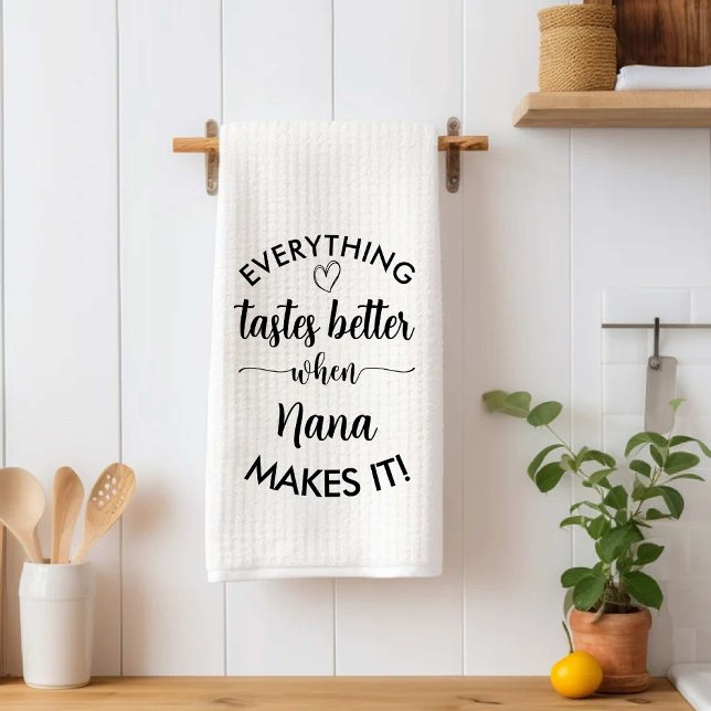 Paño De Cocina Todo Sabe Mejor Cuando Nana Lo Hace Nuevo (Everything Tastes Better When Nana Makes It new Kitchen Towel)