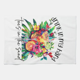 Paño De Cocina Toes in the Sand, Drink in My Hand, Tropical Drink