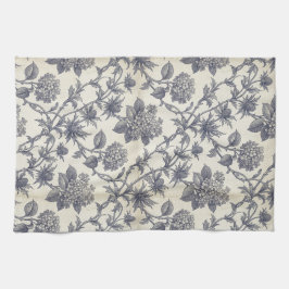 Paño De Cocina Toile Botánico | Hortensia y Cardo Marino