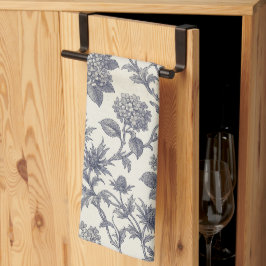 Paño De Cocina Toile Botánico | Hortensia y Cardo Marino