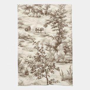 Paño De Cocina Toile de granja de calabaza cosecha casa de campo