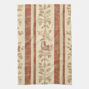 Paño De Cocina Toile de Jouy Floral Vintage con Gallina