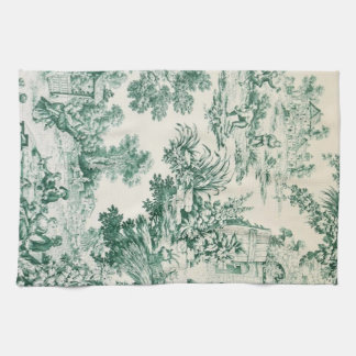 Paño De Cocina Toile de Jouy verte