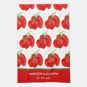 Paño De Cocina Tomates Acuarela Personalizadas Rústicas Francesas