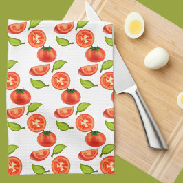 Paño De Cocina Tomates Y Leafas De Oregano